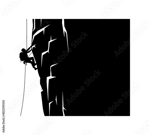 Bold climber conquering steep cliffside challenge with ropes and skill