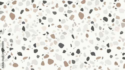Seamless Terrazzo Pattern with Natural Stone Chips in Neutral Tones