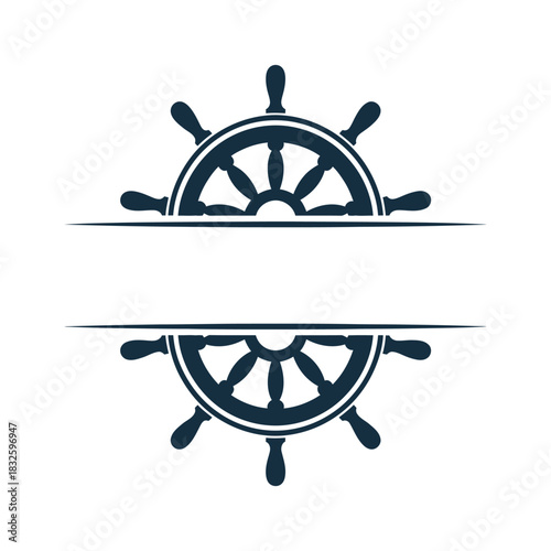 Nautical helm monogram, perfect for personalizing with a name or message, ideal for creating custom designs and adding a maritime touch to any project