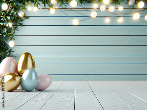 Easter egg hunt celebration spring garden decorative display festive atmosphere up-close view joyful gathering