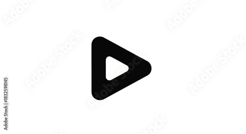 Play button icon video playback symbol on white background for media technology concept