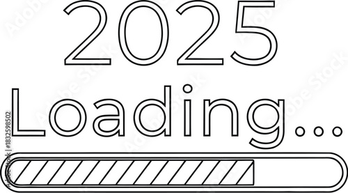 Two thousand twenty five 2025 loading progress bar future year new coming soon