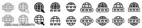 Set Website Icon Vector Ideal for web design, internet, browser, domain, and modern technology graphics. Symbolizes simple website, online access, and digital presence.