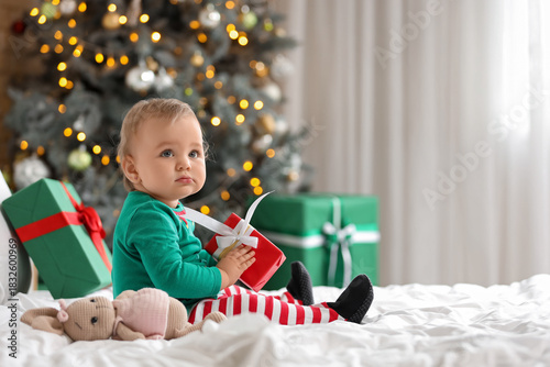 Cute little baby in elf cos...