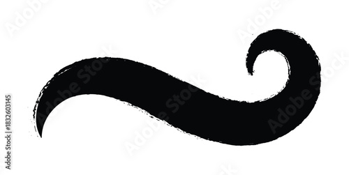 Sporty swirling tail icon in flat set. football, baseball typography swashes Texting tail for lettering or old varsity sport logo vector for apps or web retro isolated on transparent background