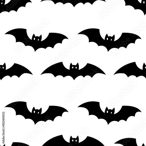 Gothic Style Seamless Bat Pattern for Halloween Decor