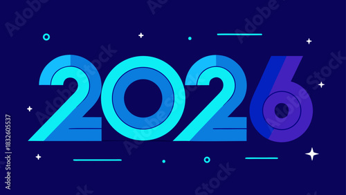 Year symbol design new year celebration date graphic element number illustration abstract modern background