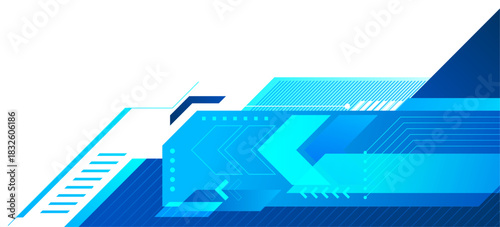 Abstract blue geometric speed technology futuristic design background vector illustration.