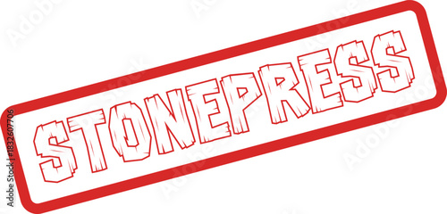 STONEPRESS Authorized Red Grunge Rubber Stamp for Media and Publication Verification