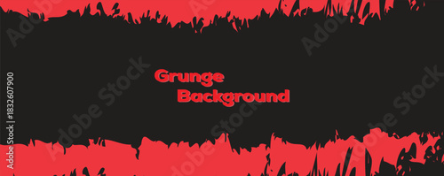Black and red abstract dirty grunge background with half -ton effect.