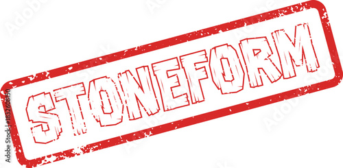 Red Distressed Stoneform Rubber Stamp for Classic Official Branding and Labeling