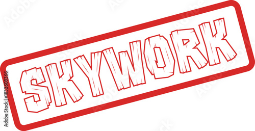 SKYWORK Red Grunge Rubber Stamp Impression for Aviation or High Altitude Tasks