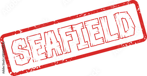 Distressed Red SEAFIELD Rubber Stamp Graphic for Property and Land Development Projects