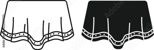 Two bikini bottoms designs one d and one solid on — Outline, silhouette, and on transparent background. EPS 10.