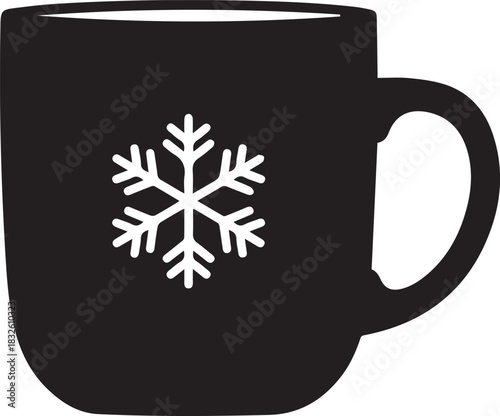 Winter Snowflake Mug Silhouette Icon