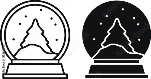 Two christmas stocking icons in different styles on — Outline, silhouette, and on transparent background. EPS 10.