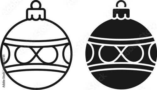 Two black bow icons detailed design elegant shapes on — Outline, silhouette, and on transparent background. EPS 10.