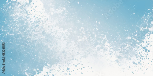 A clean blue liquid wave forms a fresh water splash background featuring a cold frozen ice texture and clear crystalline frost patterns perfect for a winter nature backdrop