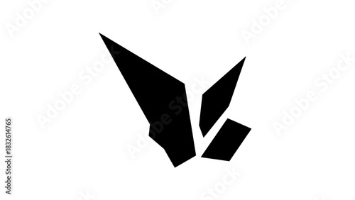 Abstract geometric crystal shard icon simple flat vector design element isolated on white background