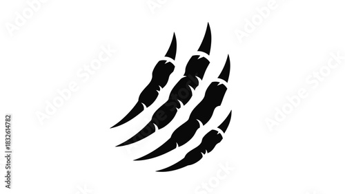 Black claw mark vector illustration animal scratch isolated on white background