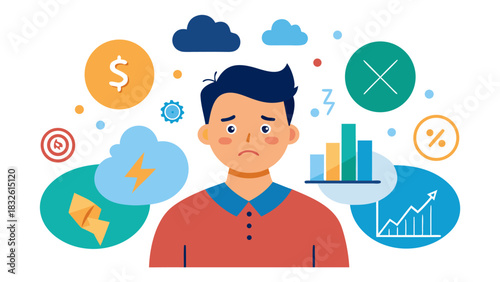 overwhelmed businessman with financial stress and anxiety