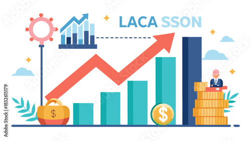 Business growth chart with increasing profits and financial success