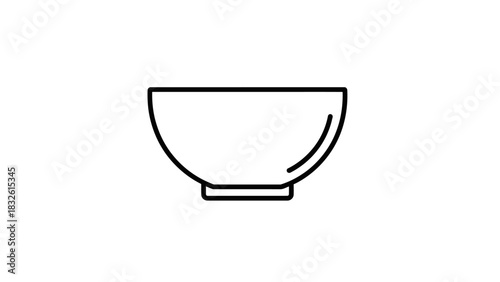 Simple bowl line icon minimalist vector illustration for food and kitchen concepts isolated on white background