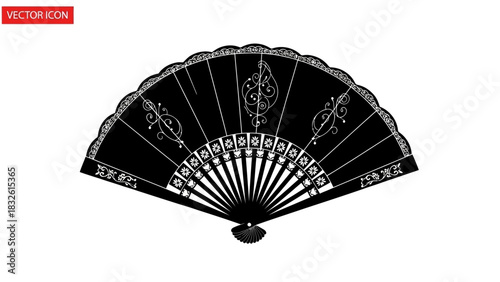 black fan on white background