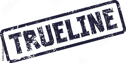 Trueline authentic distressed rubber stamp design representing precision and quality standards