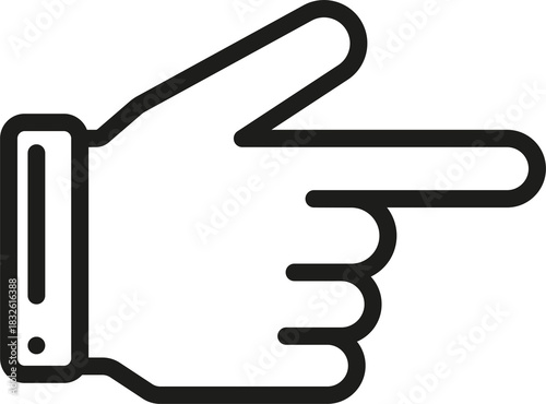 Hand icon isolated on a white background. Hand symbol for web and mobile apps