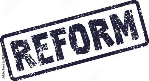 Authentic Distressed Reform Rectangular Stamp for Policy Amendments and Social Progress Initiatives