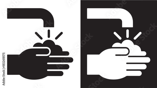 Hand washing icon set hygiene vector illustration isolated on white background for healthcare and disease prevention
