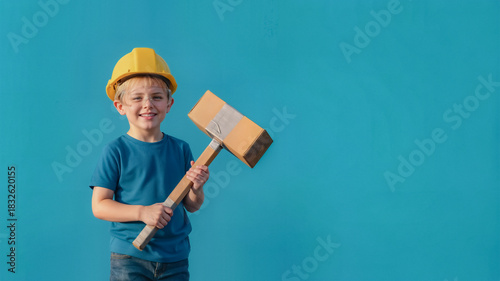 Kid Builder Costume – Child Pretending to Be a Construction Worker