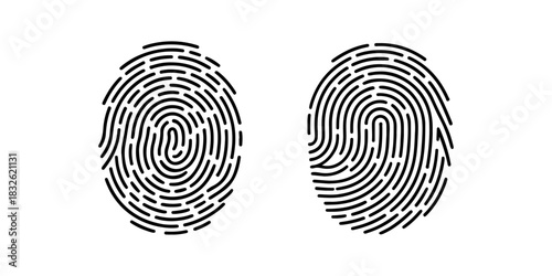 Fingerprint identification and security authentication. Fingerprint isolated on transparent background.