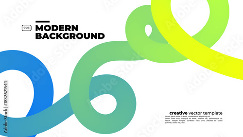 Abstract Color Gradient Swirl Shapes Set. Vector Graphic with Wavy Lines in Blue Colors. Colorful Fluid Wave Pattern. Squiggly Design Element.Wavy shape with Colorful gradient. Vector illustration.