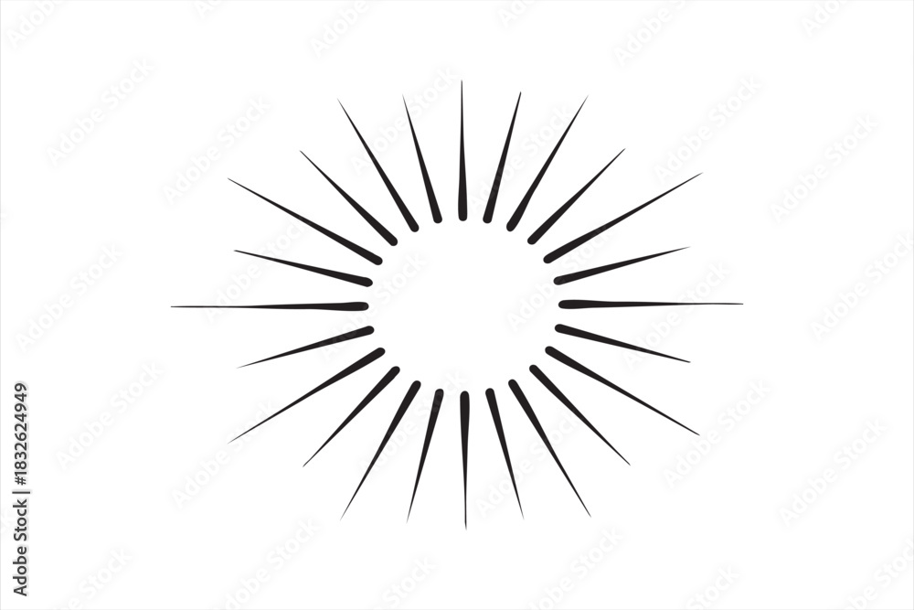 Obraz premium Sunburst ray artwork for luminous UI elements and striking visuals