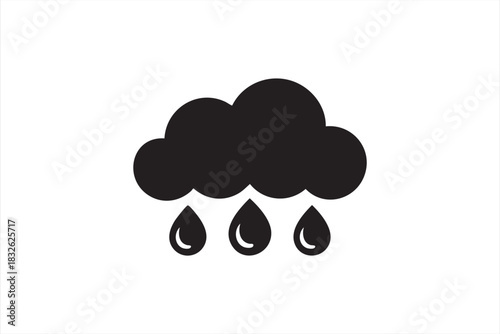 Simple rainfall symbol for climate UI, meteorology tools and mobile interfaces
