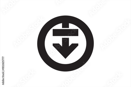 Minimal direction symbol for interface design and digital dashboards