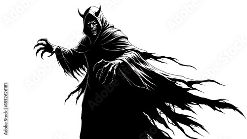 Wallpaper Mural Terrifying Demon Figure with Horns and Claws devil Torontodigital.ca