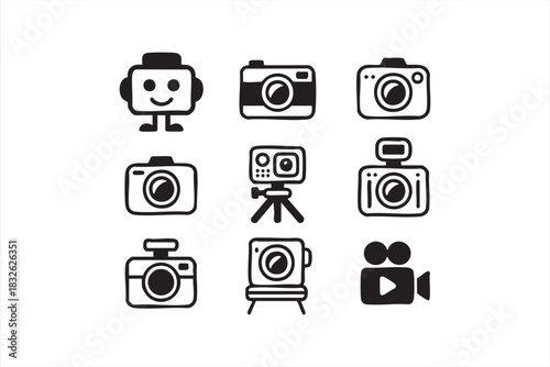 Modern photo and video icons for apps, dashboards and digital tools