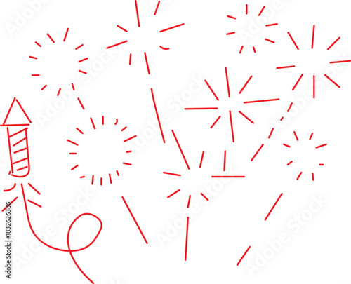  collection of a firework being launched and exploding in the sky. Fireworks are pyrotechnic devices used for entertainment and are a common feature of celebrations