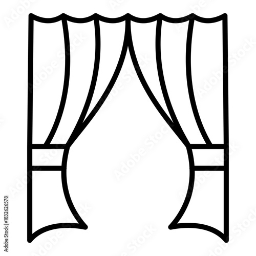 curtains icon vector design template simple and modern