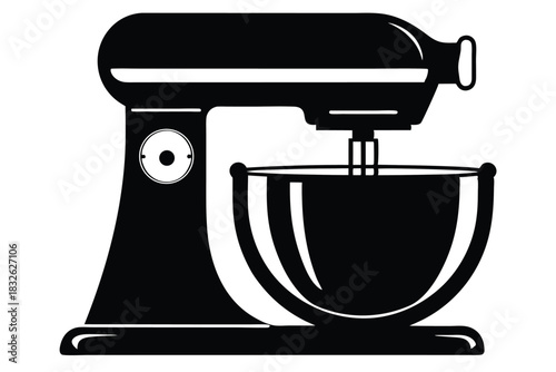 Elegant black stand mixer with bowl shows off a retro modern appeal and style