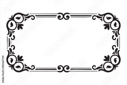Ornamental Scrollwork Border for Luxury Labels and Classic Designs