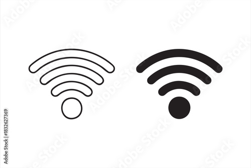 Wireless WiFi Signal Icons for Network and App Interfaces
