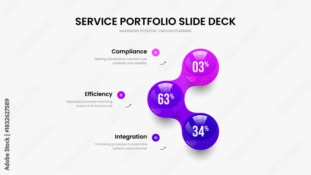 Naklejka premium Educational Development Frame Template Vector Illustration. Investor Introduction 3 Step Graph Slideshow Layout. Professional Forecast Three Option Diagram Presentation Design.