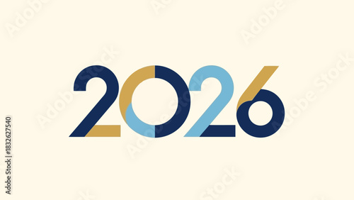 Visual Presentation of the Year 2026 in Stylish Typography, Suitable for Event Promotion