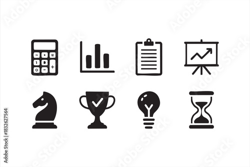 Finance and Management Icon Set for Dashboards and Reports