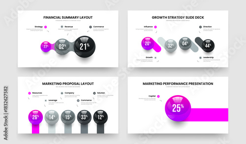 Sales Briefing Three Four Five One Element Chart Presentation Design Vector Illustration Collection. Professional Showcase 3 4 5 1 Step Graph Slideshow Template Bundle.