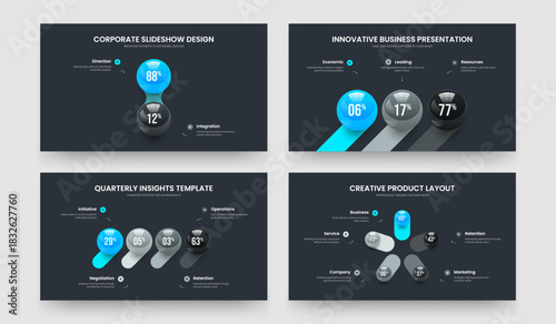 Clean Briefing Two Three Four Five Step Graph Slide Design Vector Illustration Bundle. Simple Campaign 2 3 4 5 Option Diagram Frame Template Collection.